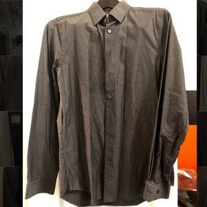 Grey Patterned Express 1MX Dress Shirt